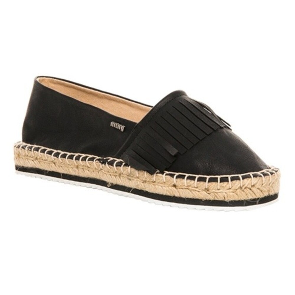 MTNG Black fringe Accent Espadrille Sz 41 (9.5)